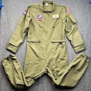 Top Gun Maverick Flight Suit Jumpsuit Mens Green Costume Maverick Patches